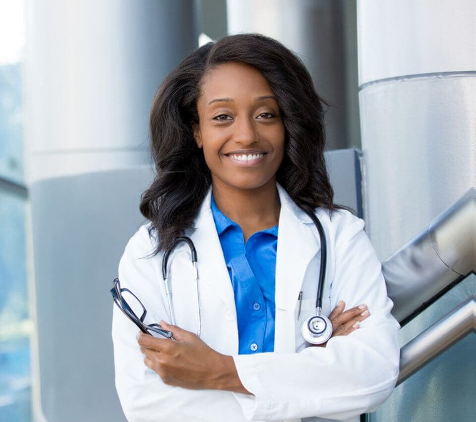 woman doctor smiling